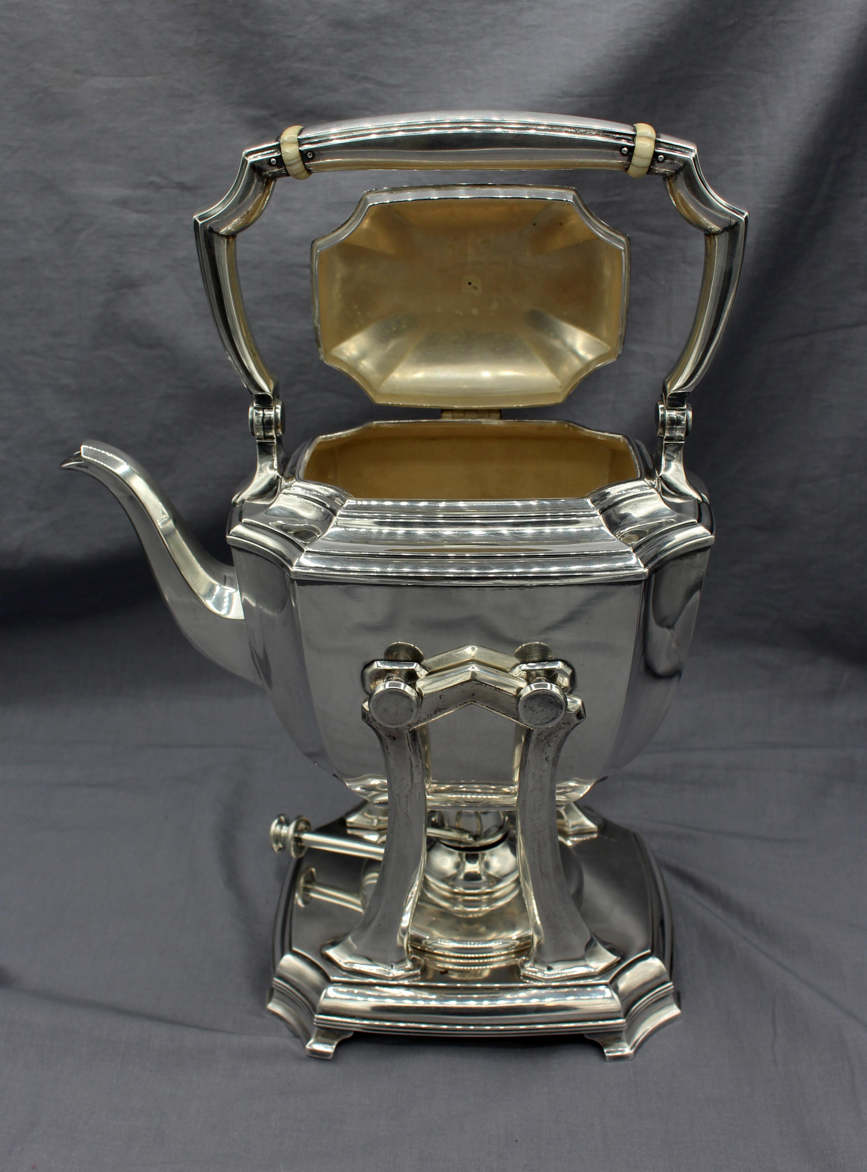 c. 1920s-30s 4-Piece Sterling Silver Tea Service by Tiffany In Good Condition For Sale In Chapel Hill, NC