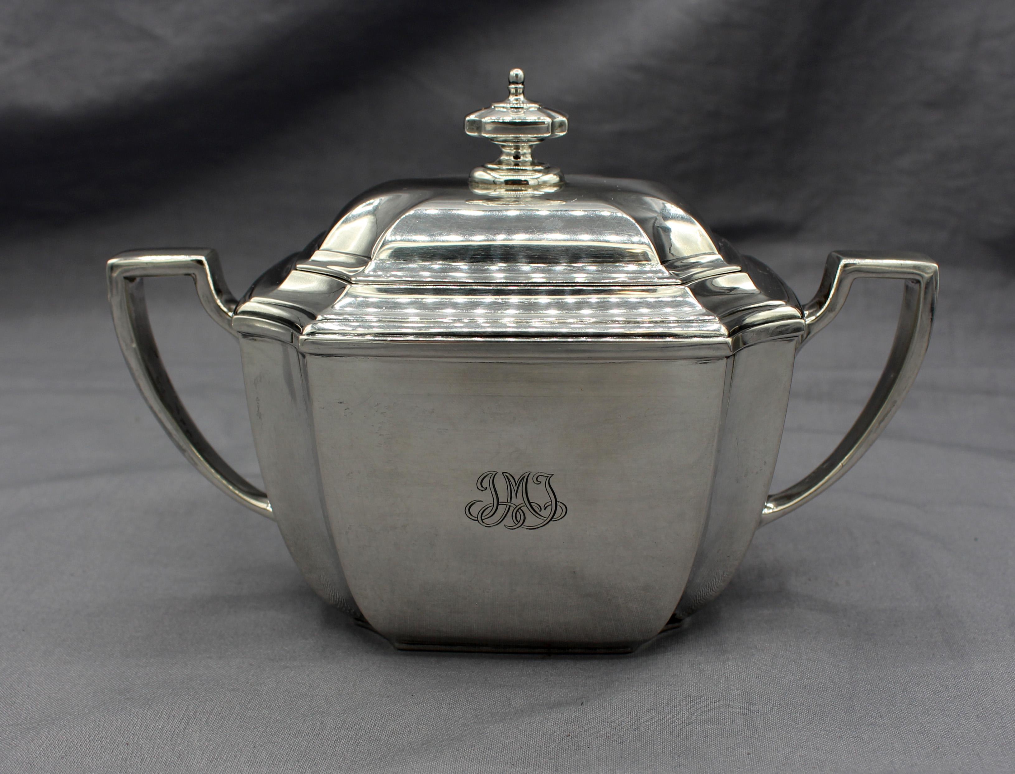 20th Century c. 1920s-30s 4-Piece Sterling Silver Tea Service by Tiffany For Sale