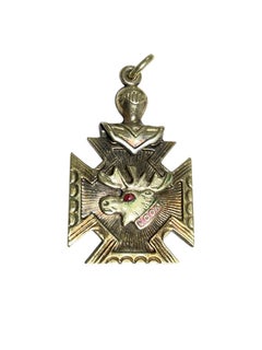 c. 1920s Antique Loyal Order of Moose (L.O.O.M.) Gold-Plated Watch Fob