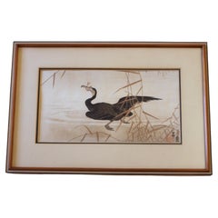 c. 1920s "Cormorant with Fish" by Ohara Koson