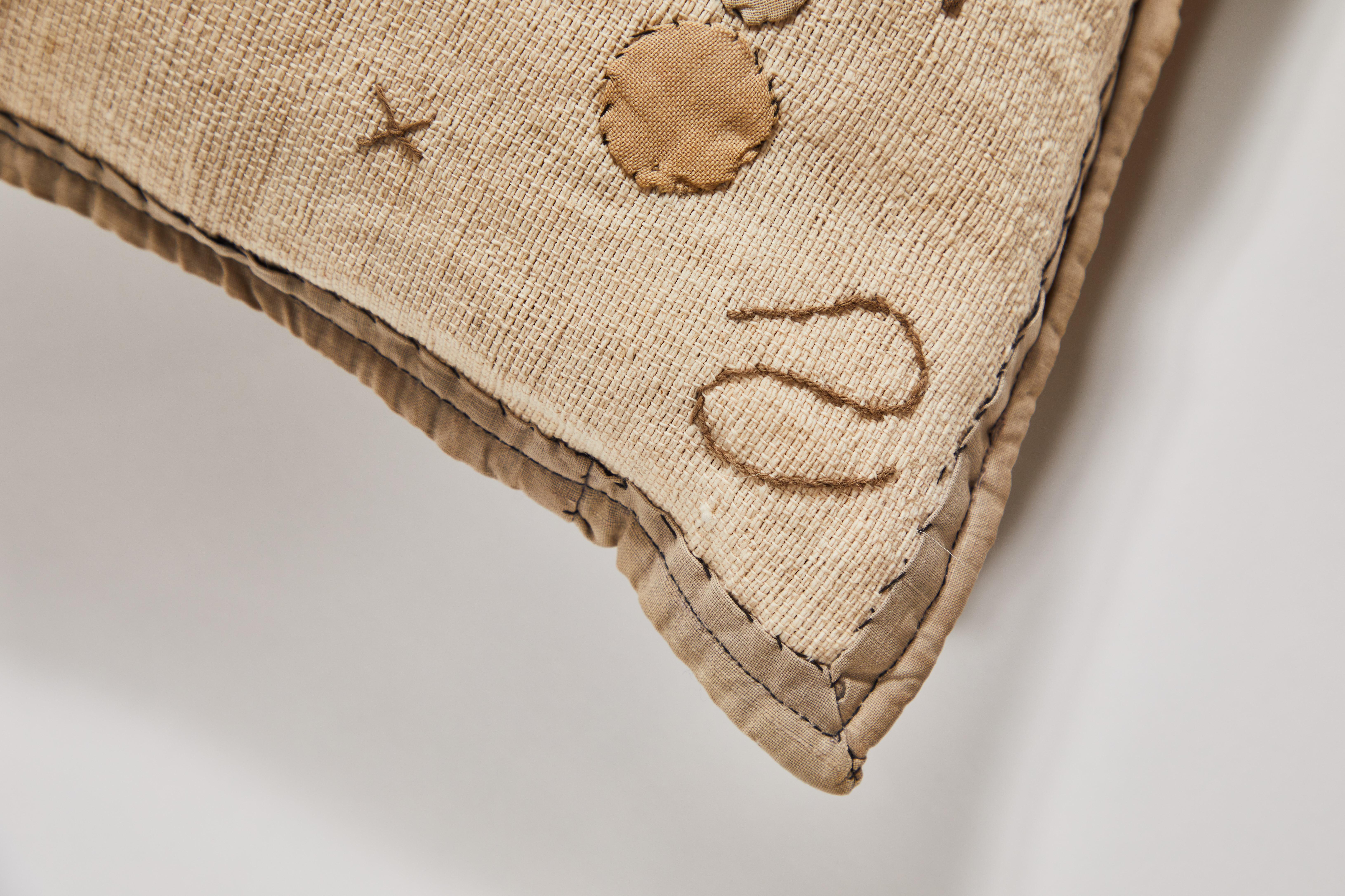 Fabric Egyptian Revival Textile Panel Custom Decorative Bolster Pillow, circa 1920s