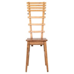 C. 1920s French Artist's Live Model Ladder Back High Chair
