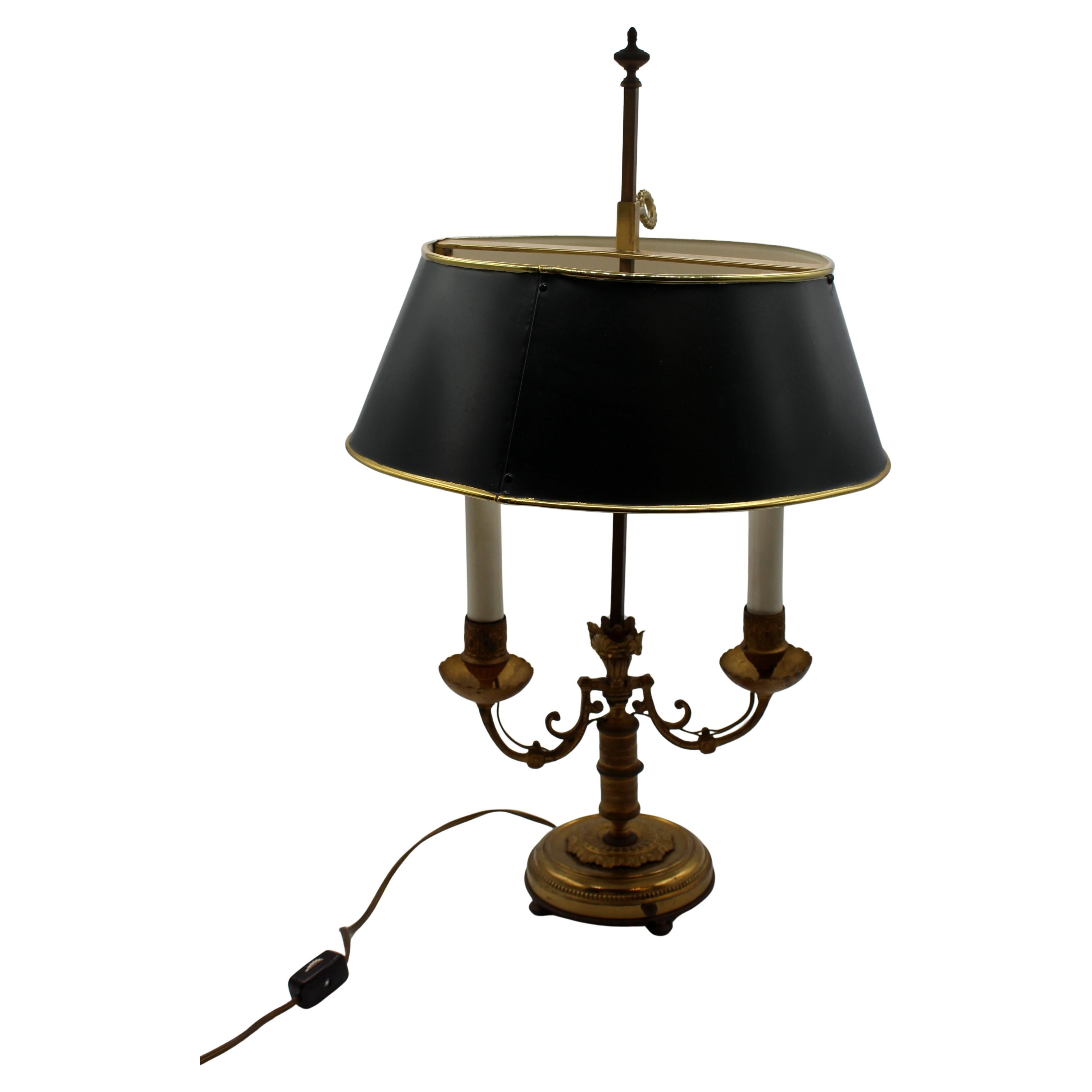 c. 1920s French Bronze Bouillotte Lamp For Sale