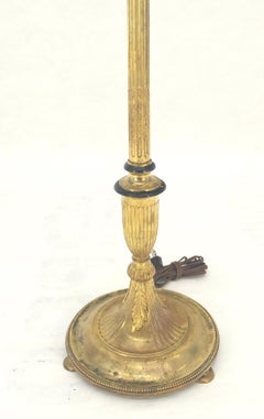C. 1920s Solid Brass Deco Nouveau Floor Lamp
