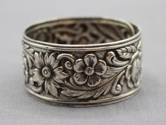 C. 1930-40s Kirk Sterling Silver Repousse Napkin Ring