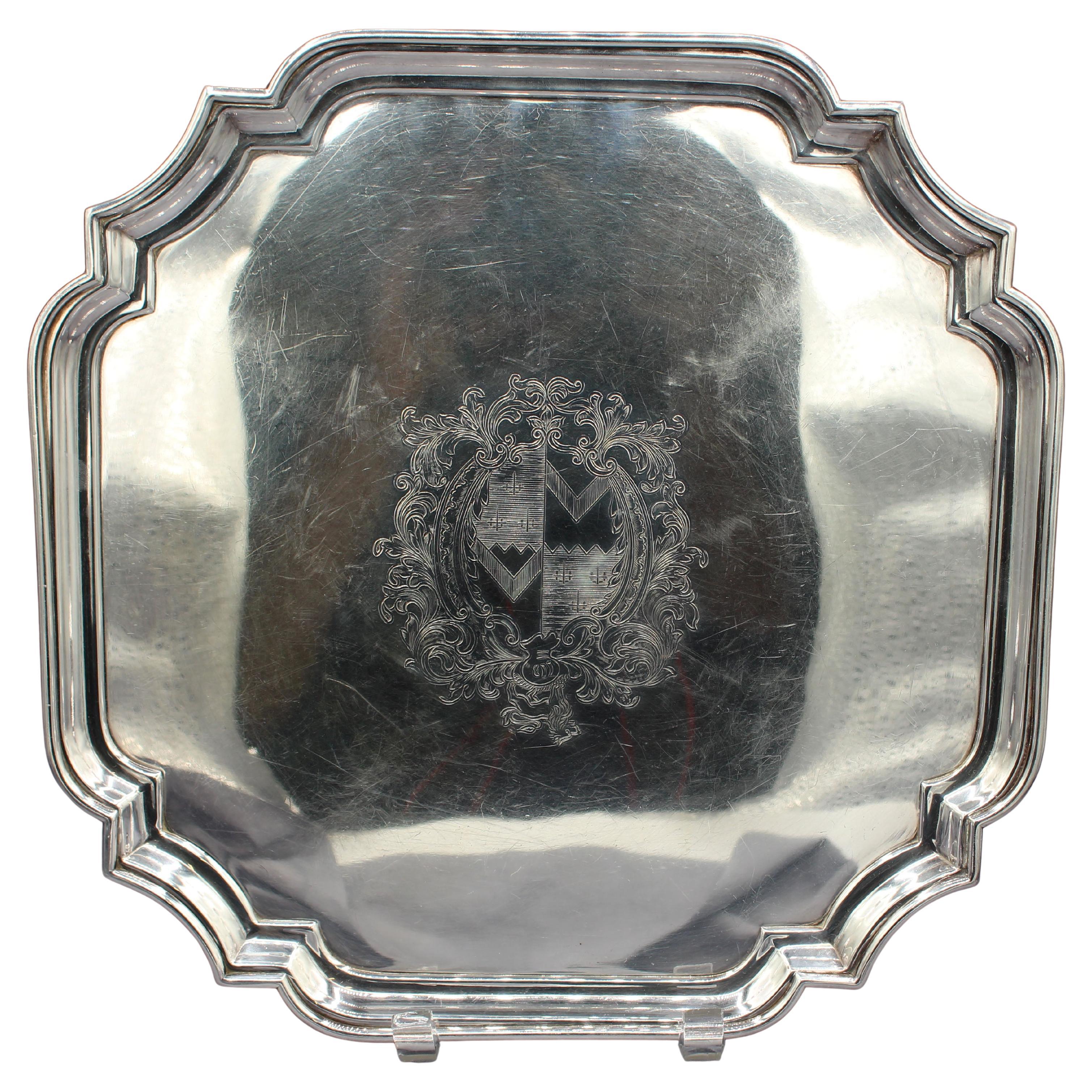 c. 1930-50 Barker Ellis Co. Silver Plated English Cocktail Tray