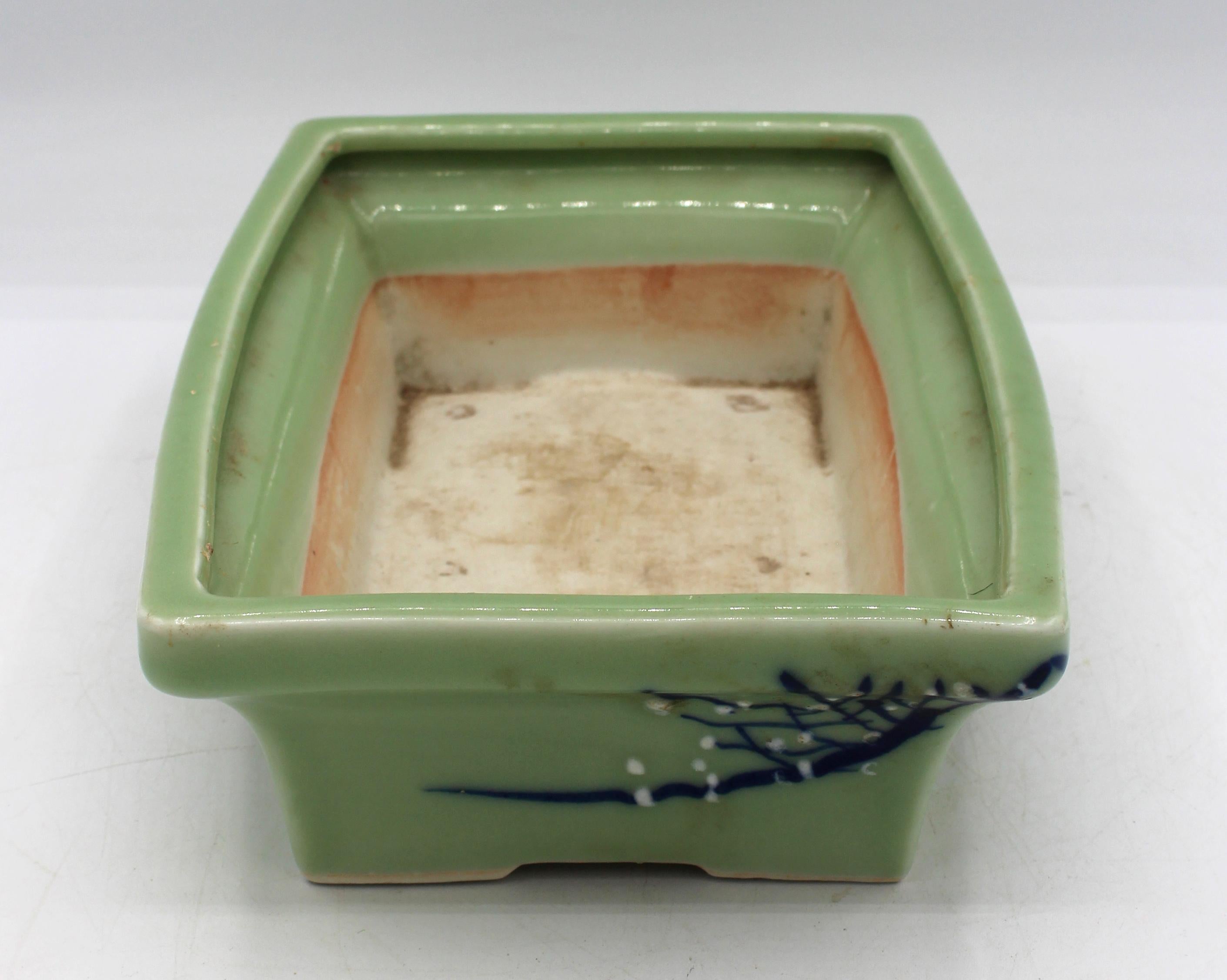 C. 1930 Japanese Porcelain Celadon Bonsai Pot In Good Condition In Chapel Hill, NC