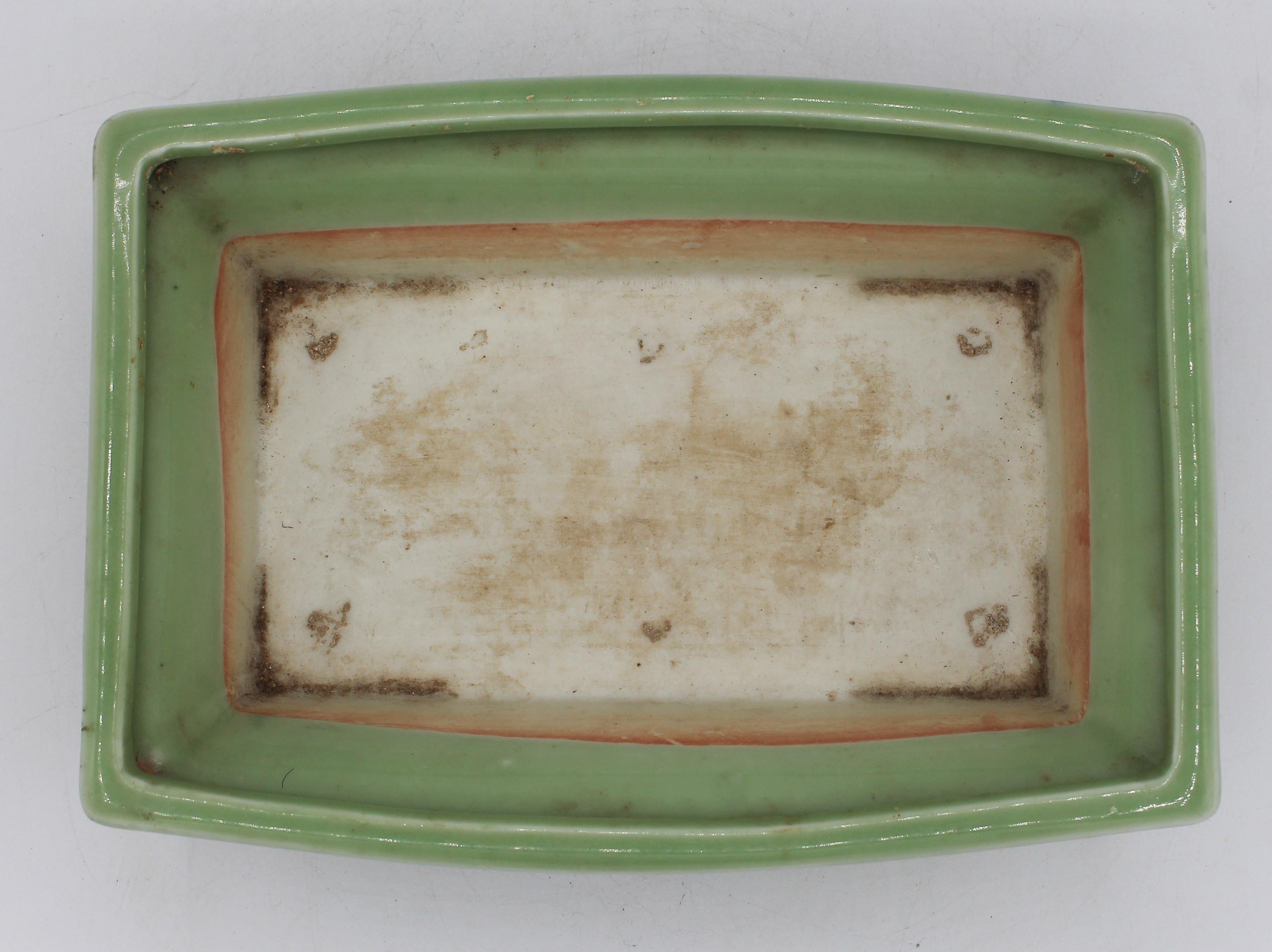 20th Century C. 1930 Japanese Porcelain Celadon Bonsai Pot