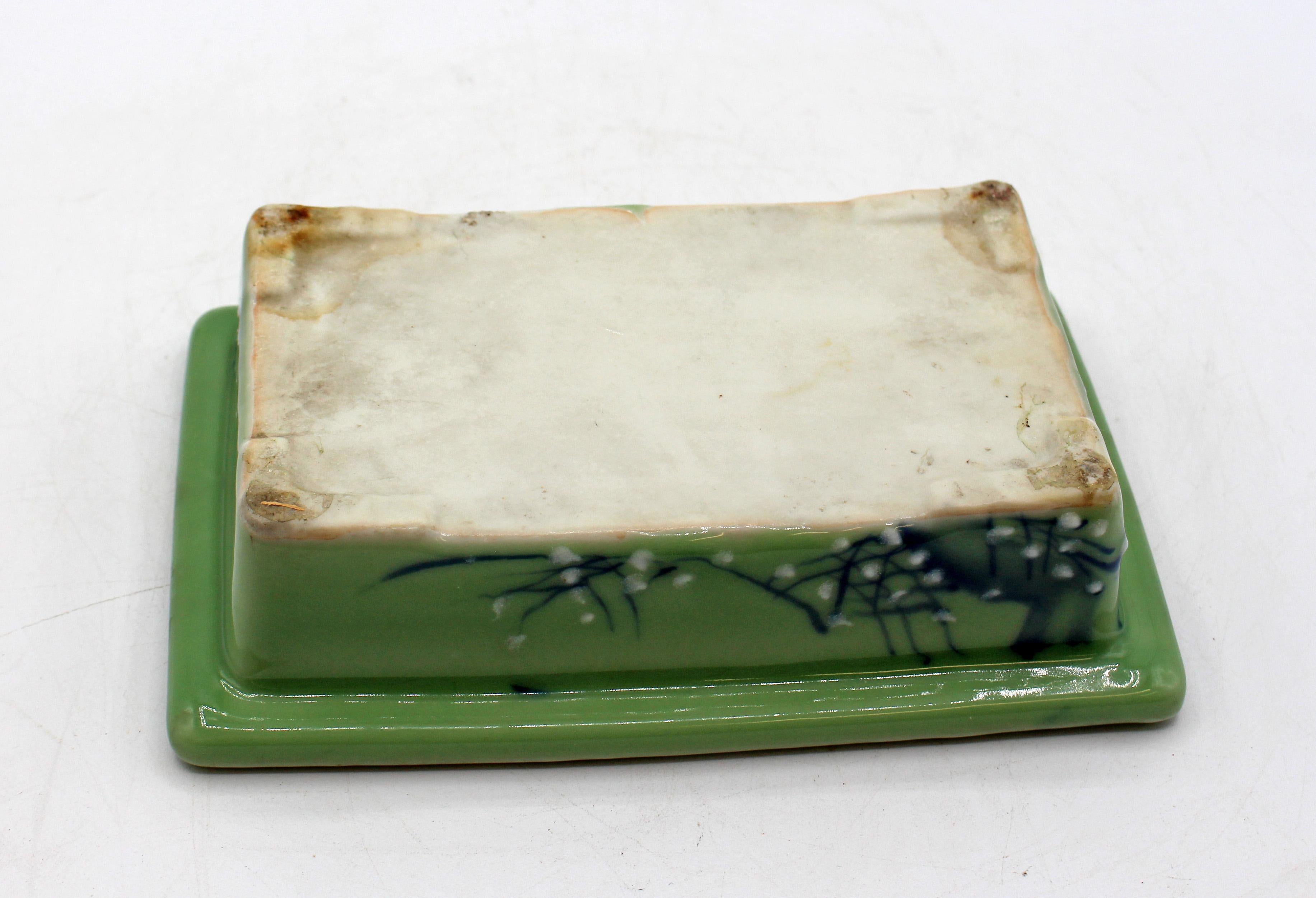 C. 1930 Japanese Porcelain Celadon Bonsai Pot For Sale 1