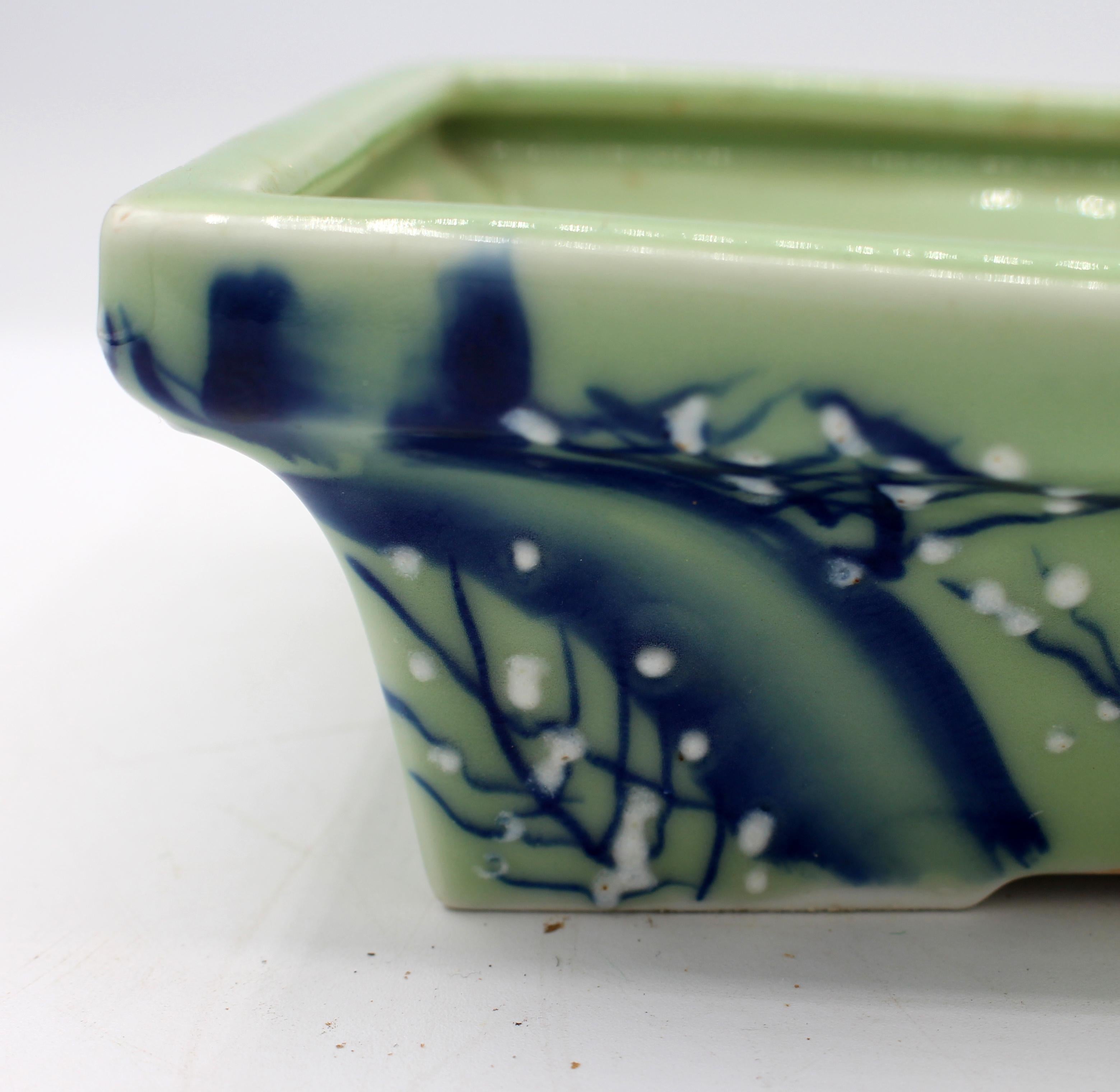 C. 1930 Japanese Porcelain Celadon Bonsai Pot 4