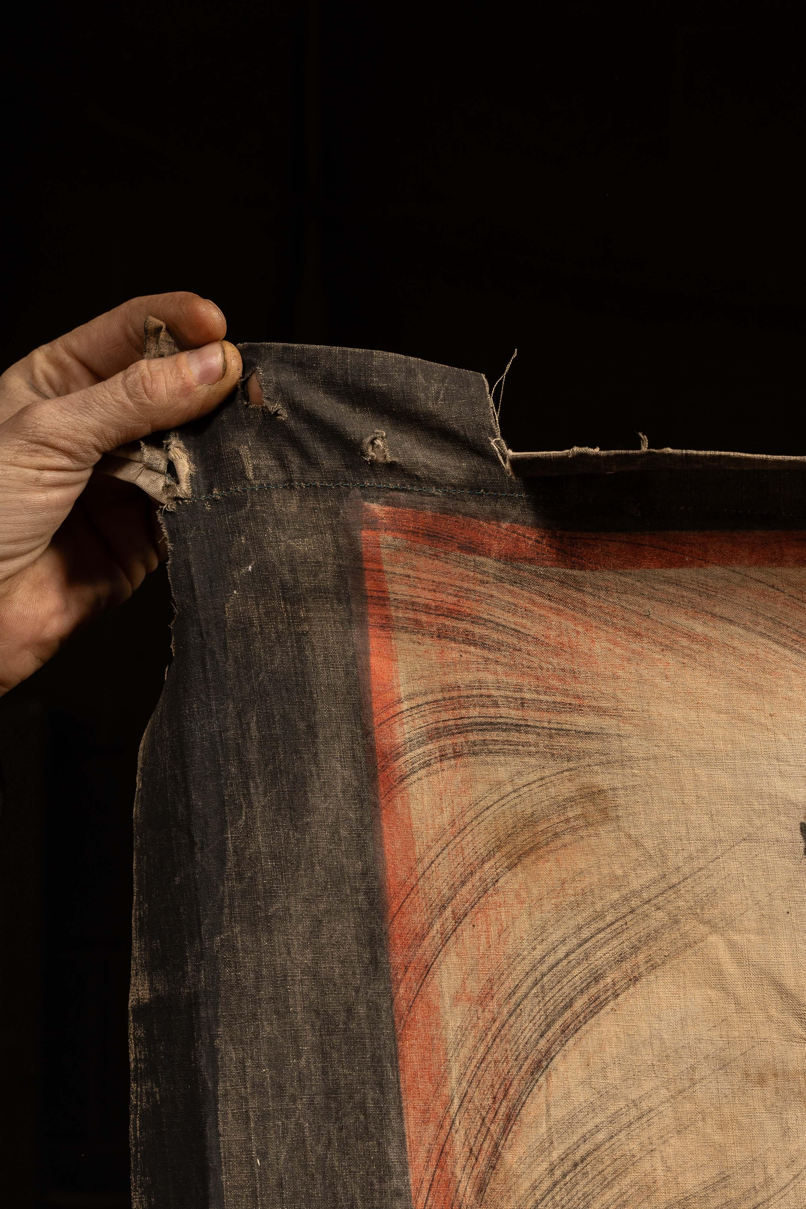 American c. 1930 Linen Steam Cleaning Banner For Sale