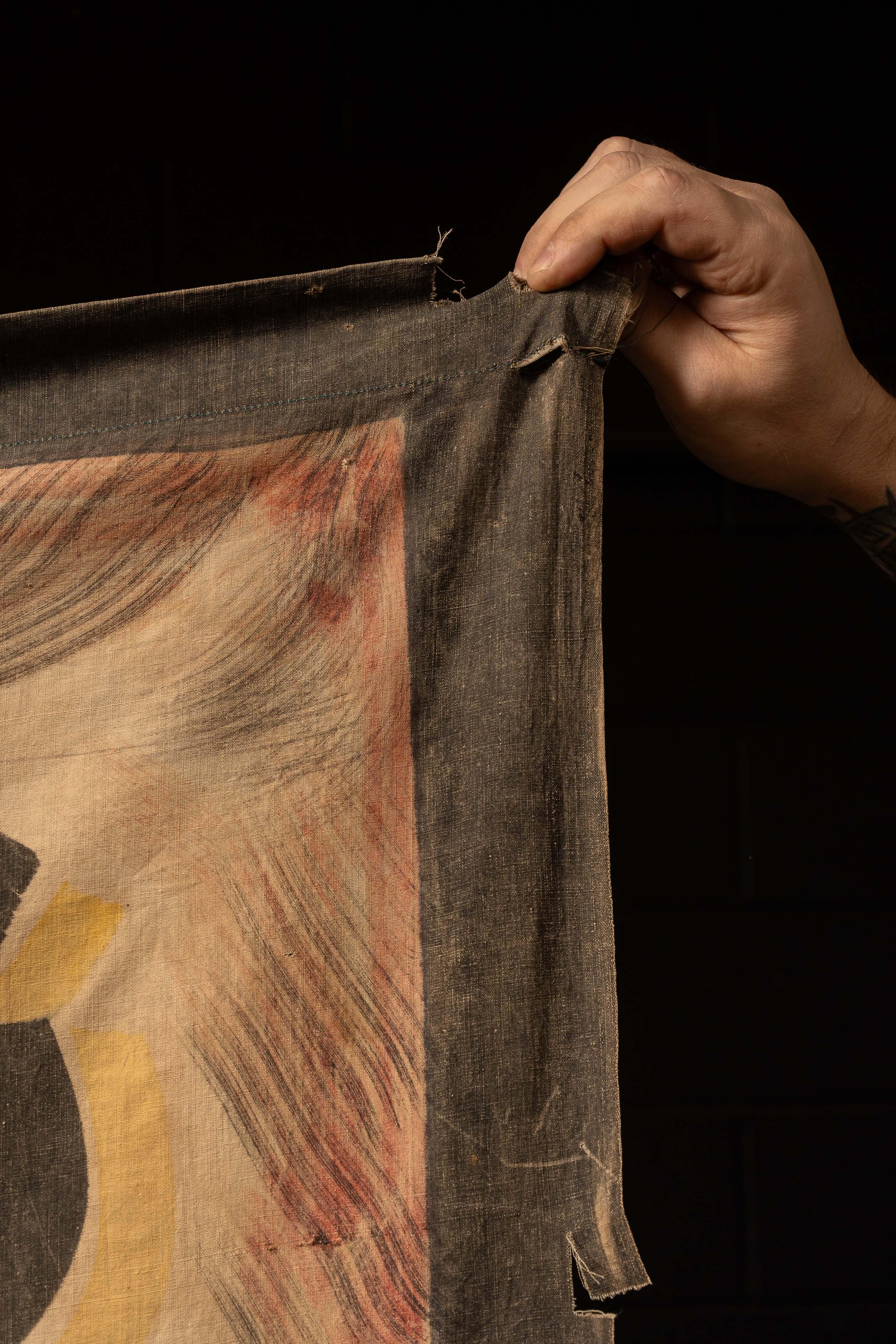 c. 1930 Linen Steam Cleaning Banner In Good Condition For Sale In Dekalb, IL