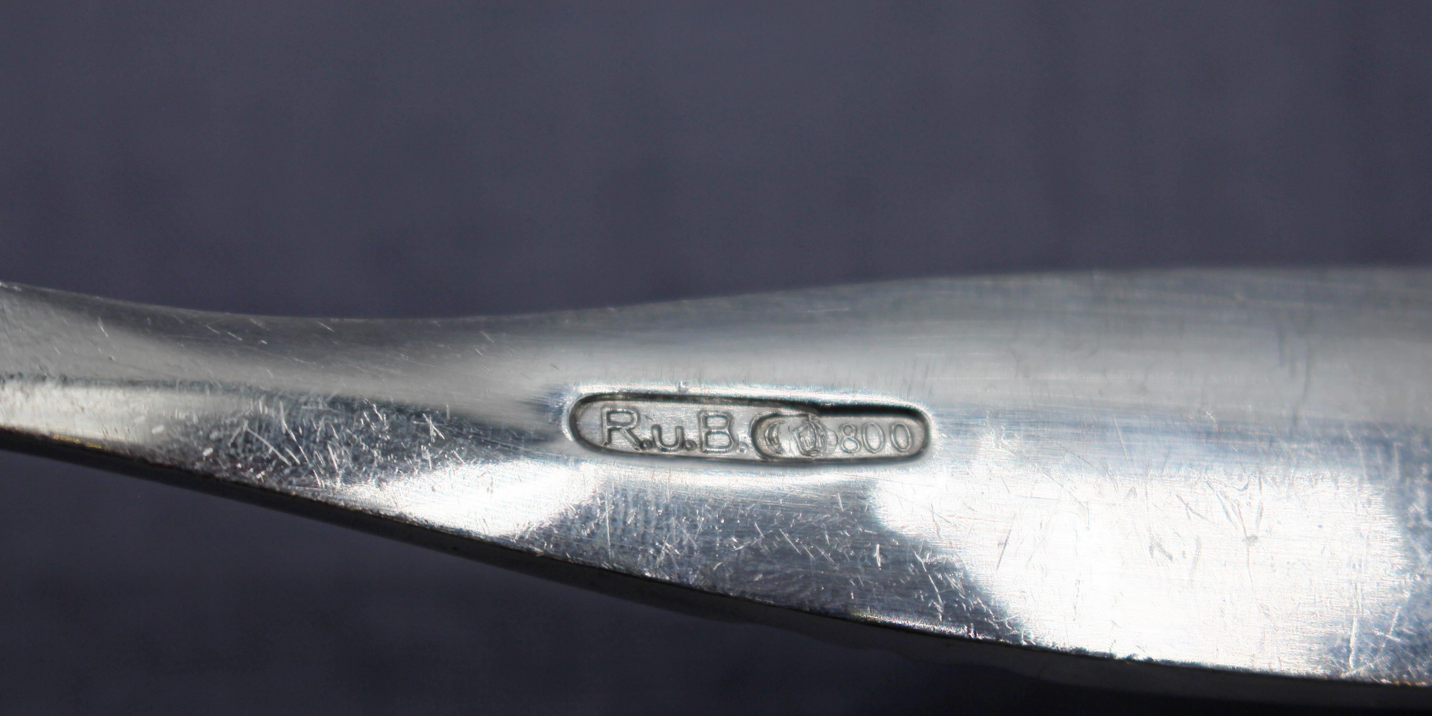 Moderne C. 1930s 800 Standard Silver Soup or Punch Ladle by Robbe & Berking en vente