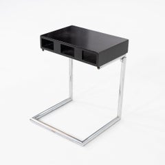 C. 1930s Bauhaus Telescoping Coiffeuse Side / End Table, Steel & Ebonized Wood