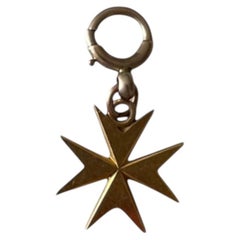 c. 1930s Fraternal Maltese Cross Style Emblem Charm