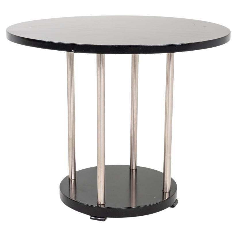 C. 1930s French Modernist Art Deco Side or End Table in Black Lacquered Wood