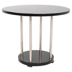 C. 1930s French Modernist Art Deco Side or End Table in Black Lacquered Wood