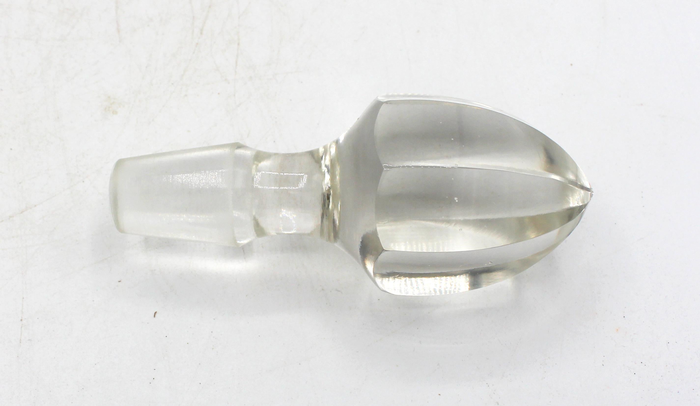 Italian c. 1930s Pair of Continental Glass Decanters with Stoppers For Sale