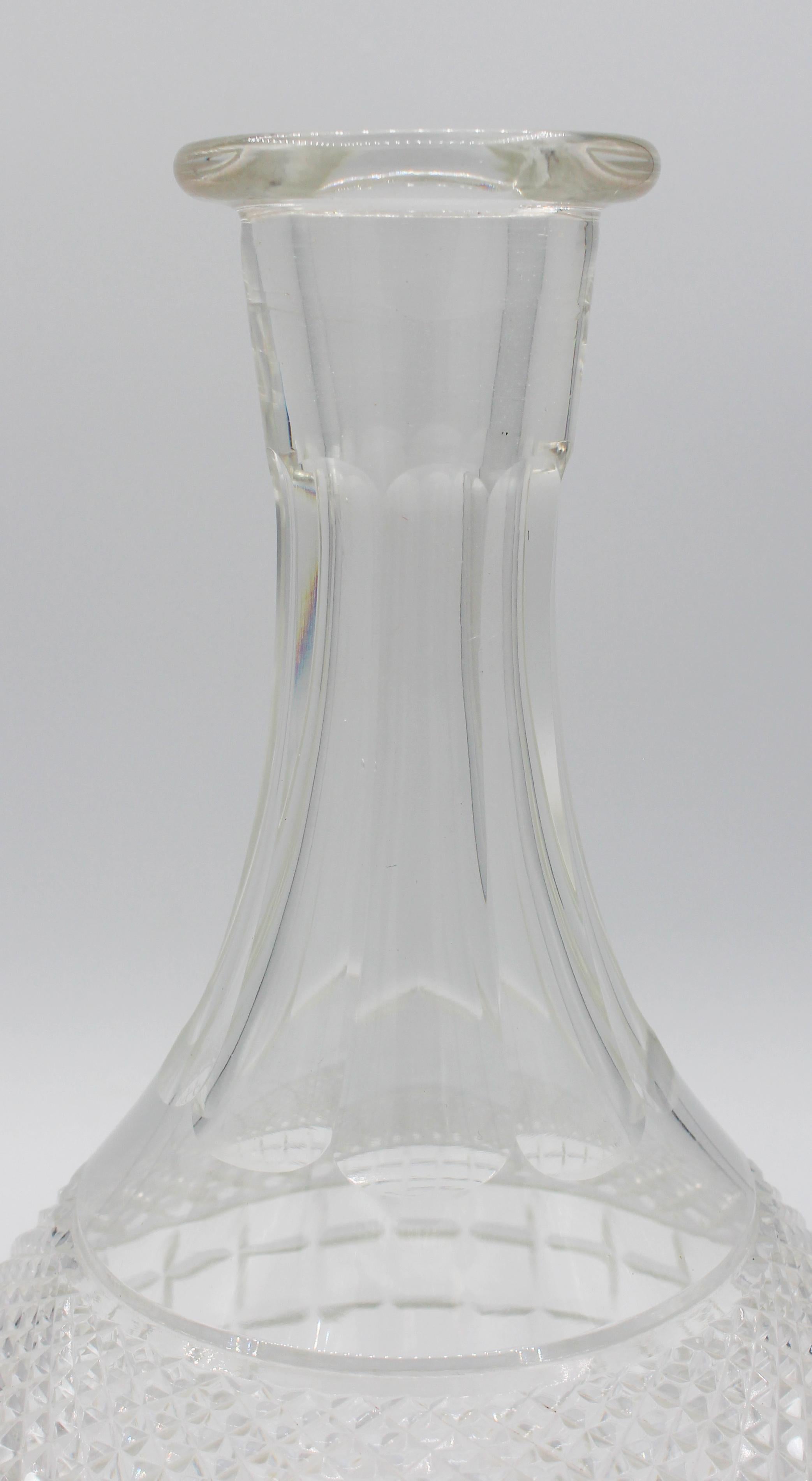 20th Century c. 1930s Pair of Continental Glass Decanters with Stoppers For Sale