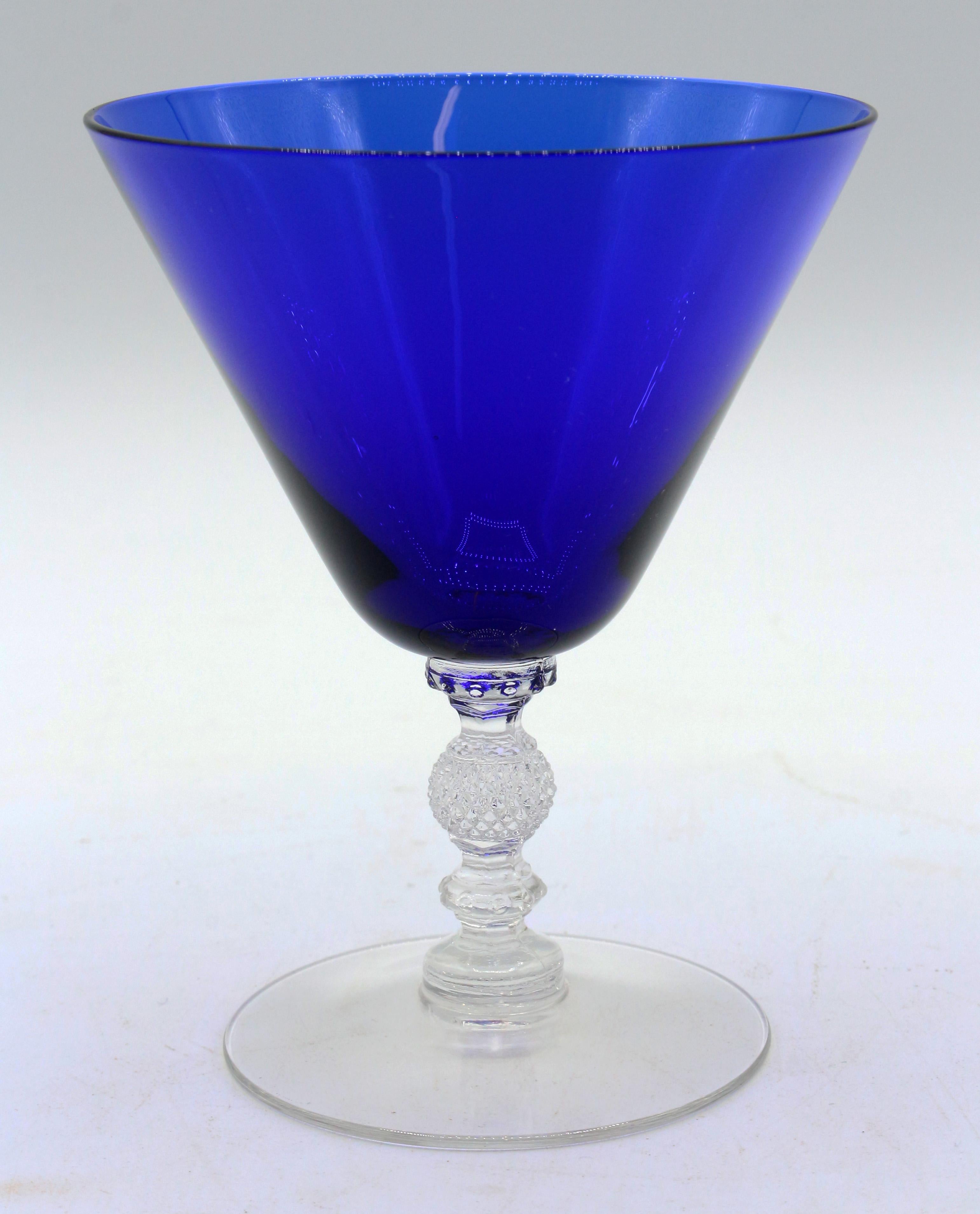 American c. 1930s Set of Oyster Glasses by Cambridge Glass Co.