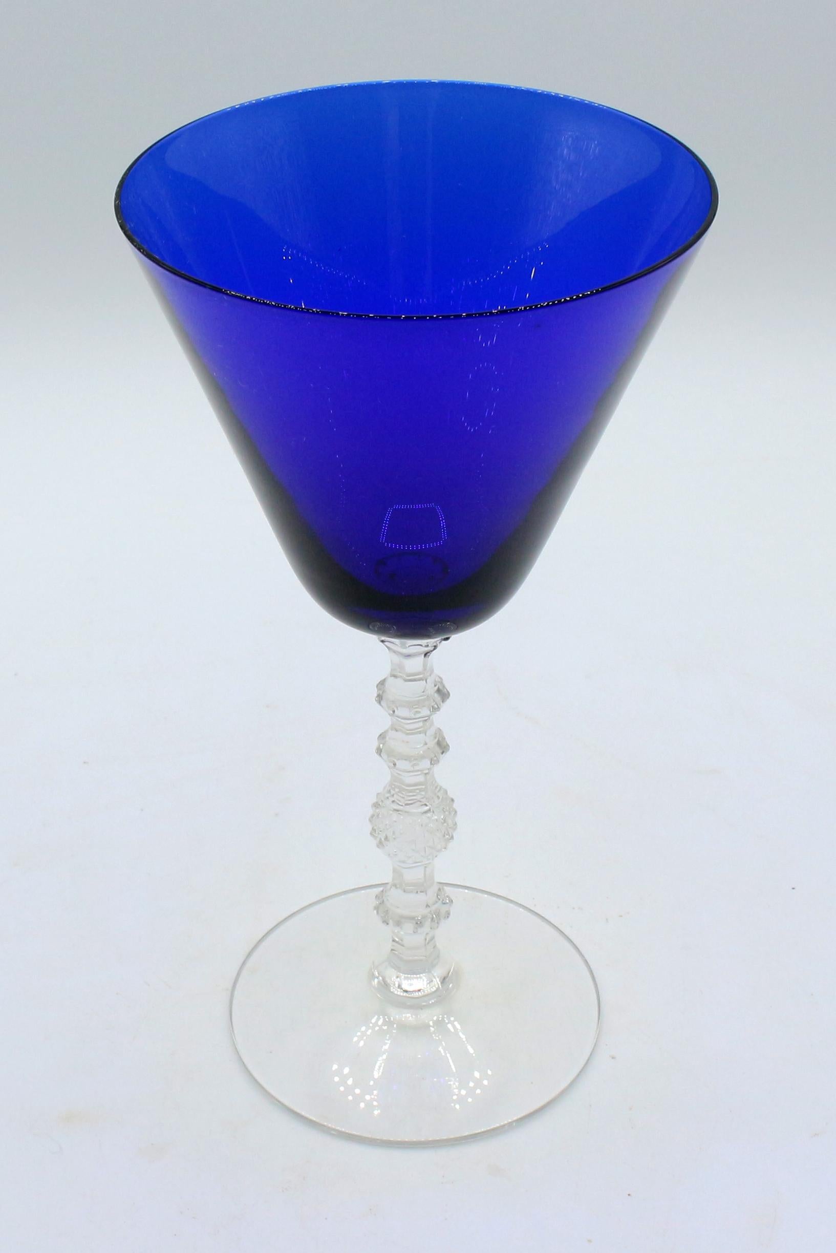 Art Deco c. 1930s Set of Wine Goblets by Cambridge Glass Co.