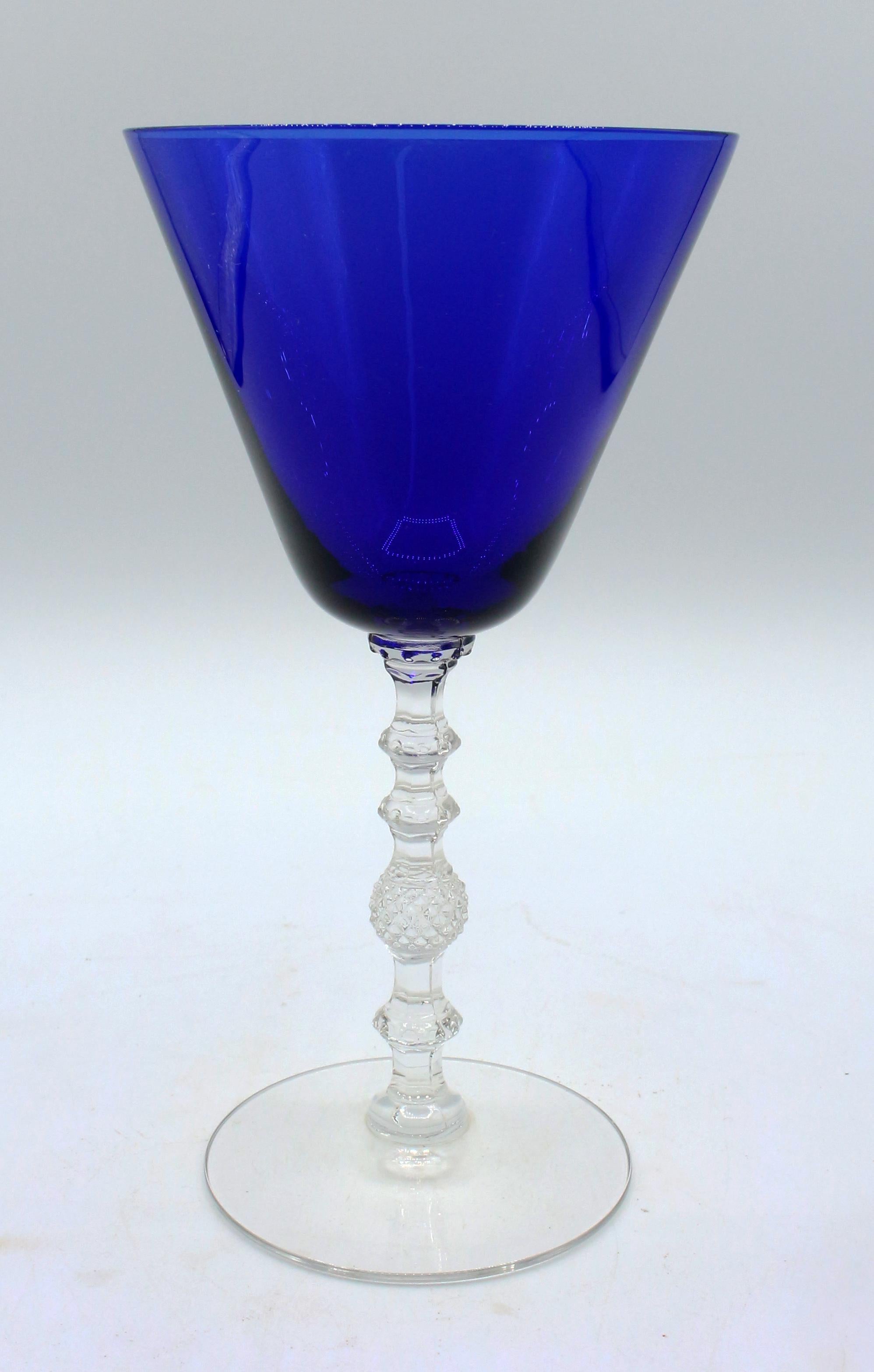 American c. 1930s Set of Wine Goblets by Cambridge Glass Co.