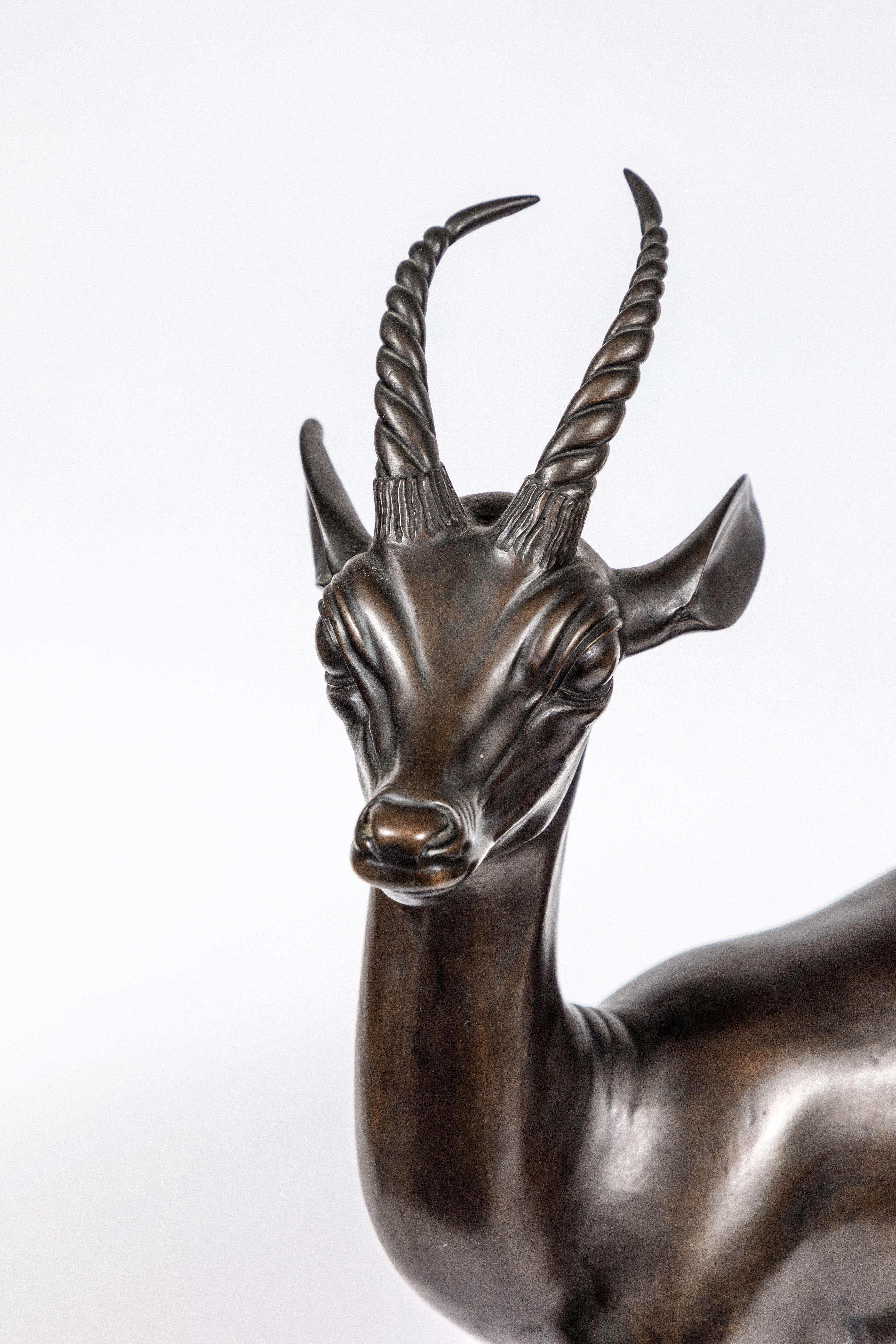 Italian Cast Bronze Antelope, circa 1935 For Sale