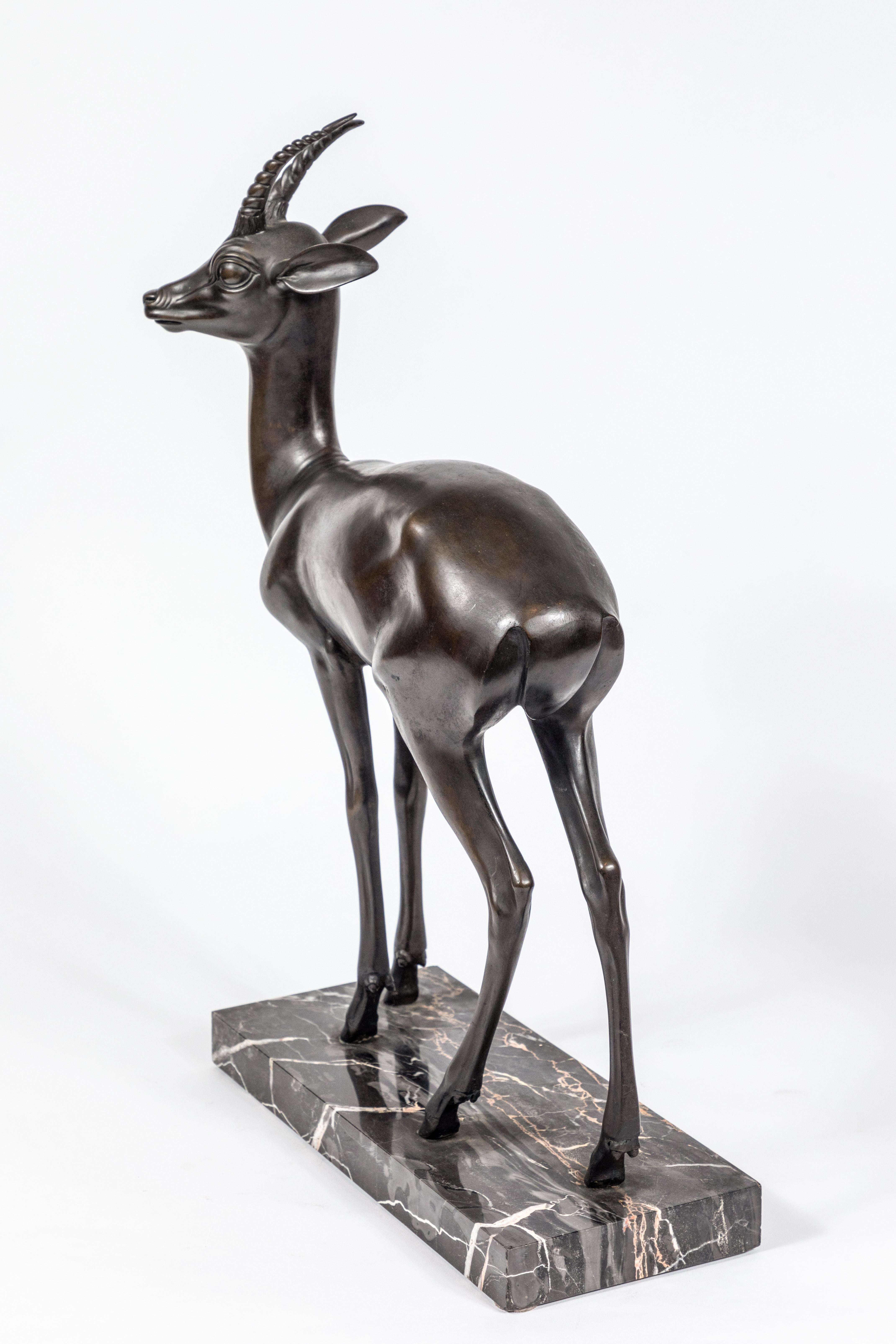Mid-20th Century Cast Bronze Antelope, circa 1935 For Sale