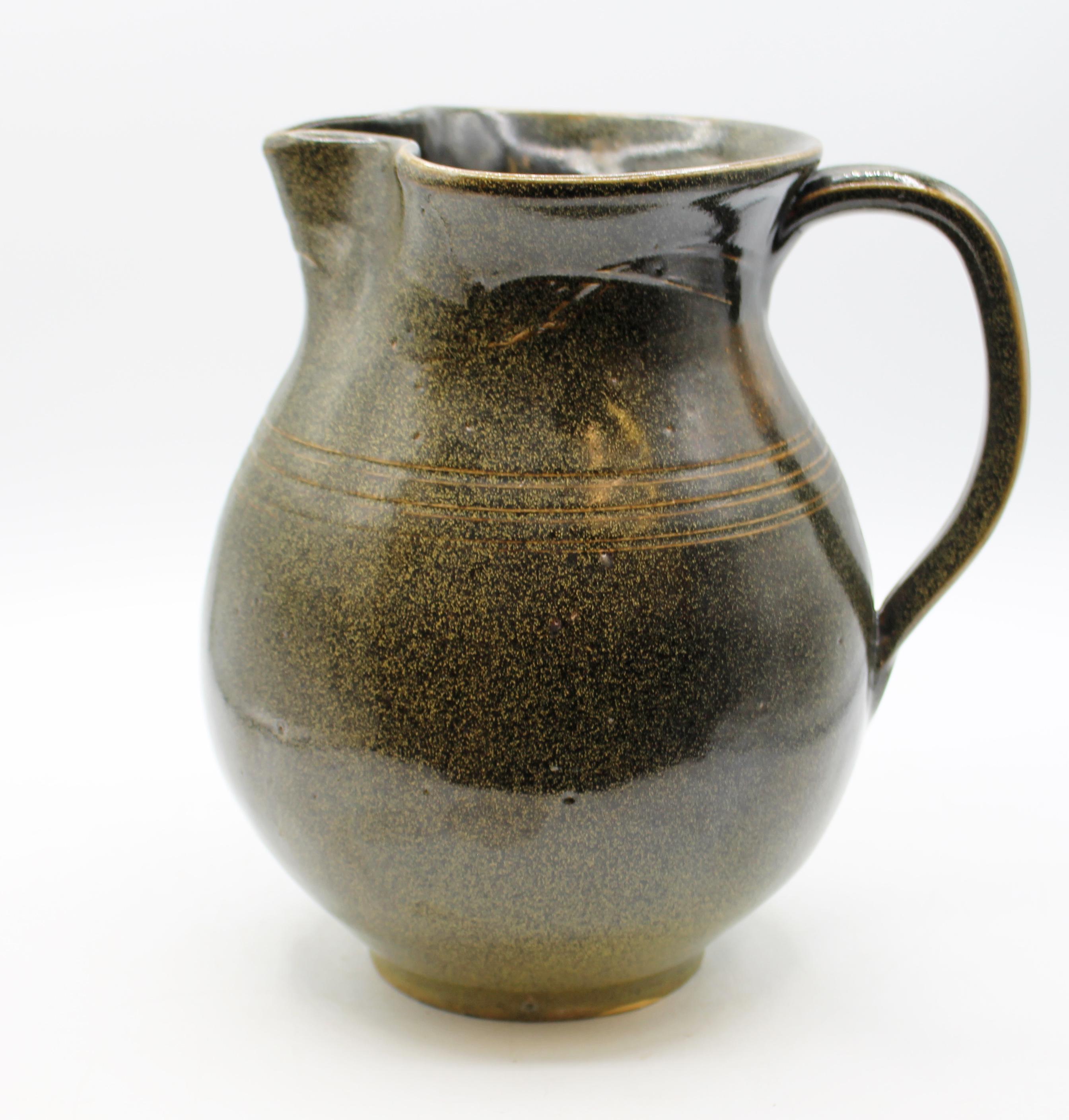 Smaltato C. Brocca grande Ben Owen I Jugtown Ware degli anni 1940-50 in vendita