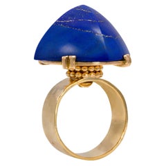 c. 1940 Jean Després Lapis Lazuli and Gold Ring