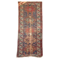 C. 1940 Kazak Caucasian Hand-knotted Runner 4 x 6.5