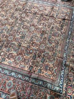 C. 1940 Mahal Hand-knotted Wool Rug 8 x 10