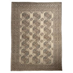 C. 1940 Muted Ersari Elephant Track Hand-knotted Organic Wool Rug 8.4 x 11.6