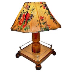 c. Lampada da tavolo in betulla naturale realizzata a mano negli anni '40 - design unico