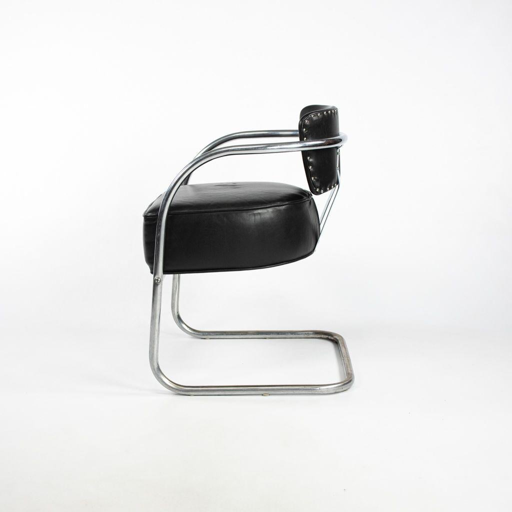 Modern C. 1940s Streamline Lounge Chair with Tubular Steel Frame after Ken Weber For Sale