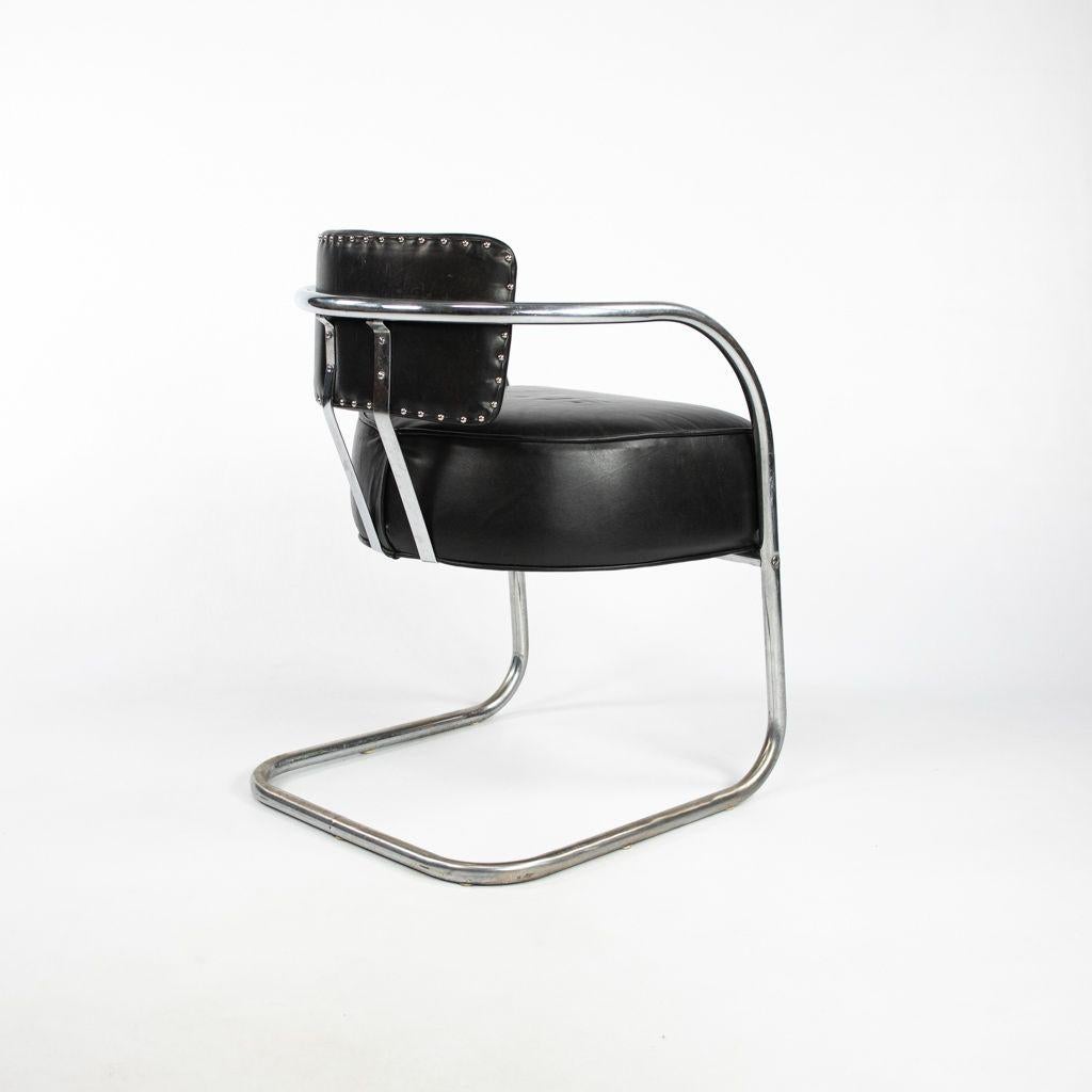 American C. 1940s Streamline Lounge Chair with Tubular Steel Frame after Ken Weber For Sale