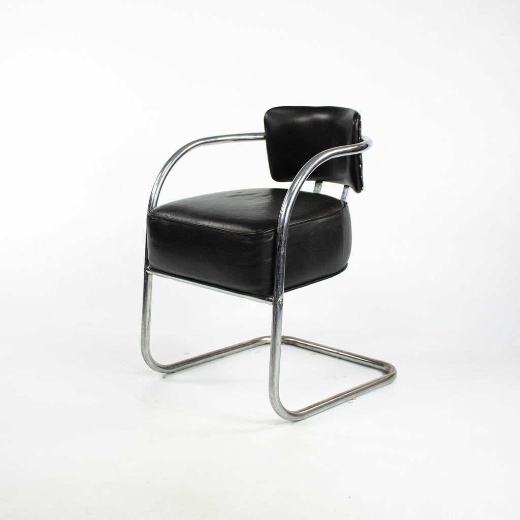 C. 1940s Streamline Lounge Chair with Tubular Steel Frame after Ken Weber In Good Condition For Sale In Philadelphia, PA