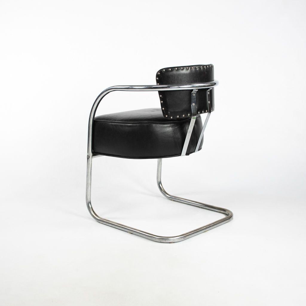 Mid-20th Century C. 1940s Streamline Lounge Chair with Tubular Steel Frame after Ken Weber For Sale