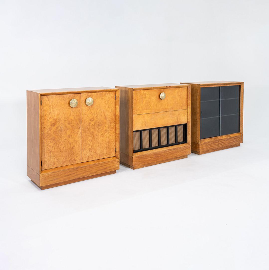 C. 1941 Gabinete de altavoces Gilbert Rohde para Herman Miller Paldao de acacia burilada mediados del siglo XX en venta