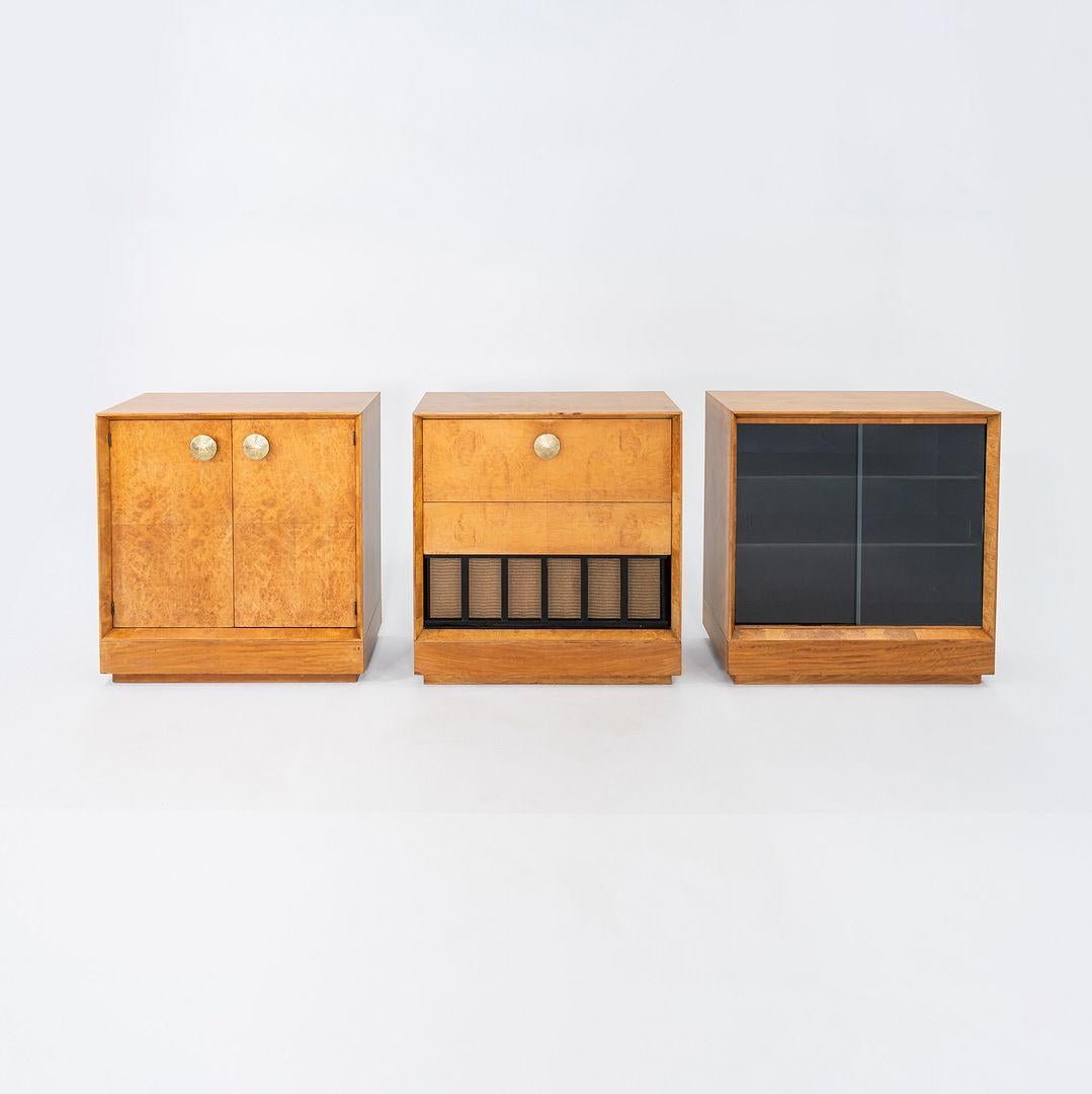 C. 1941 Gabinete de altavoces Gilbert Rohde para Herman Miller Paldao de acacia burilada Metal en venta