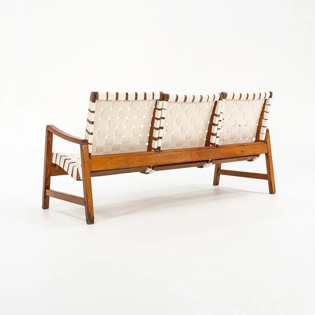 C. 1941 Jens Risom for Knoll Associates Three-Seater Sofa/Settee w/ New Webbing For Sale 1