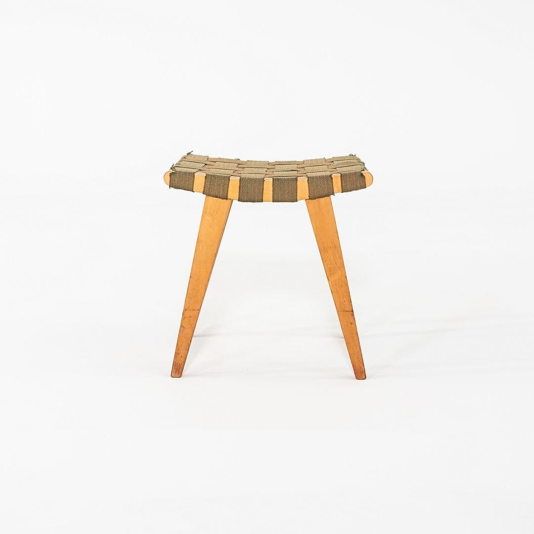 Mid-20th Century C. 1946 Jens Risom for Knoll Stool 667-W with Original Label For Sale