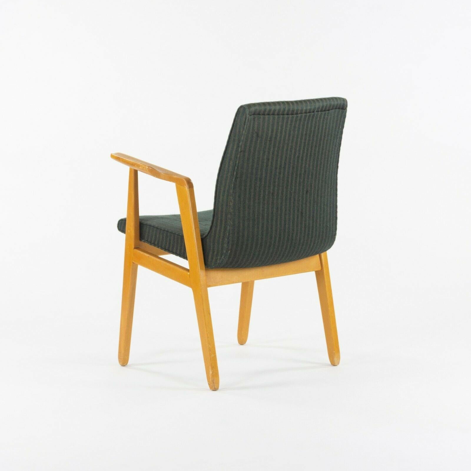 Fabric C. 1946 Rare Ralph Rapson for Knoll Associates Dining / Side Arm Chair in Birch For Sale