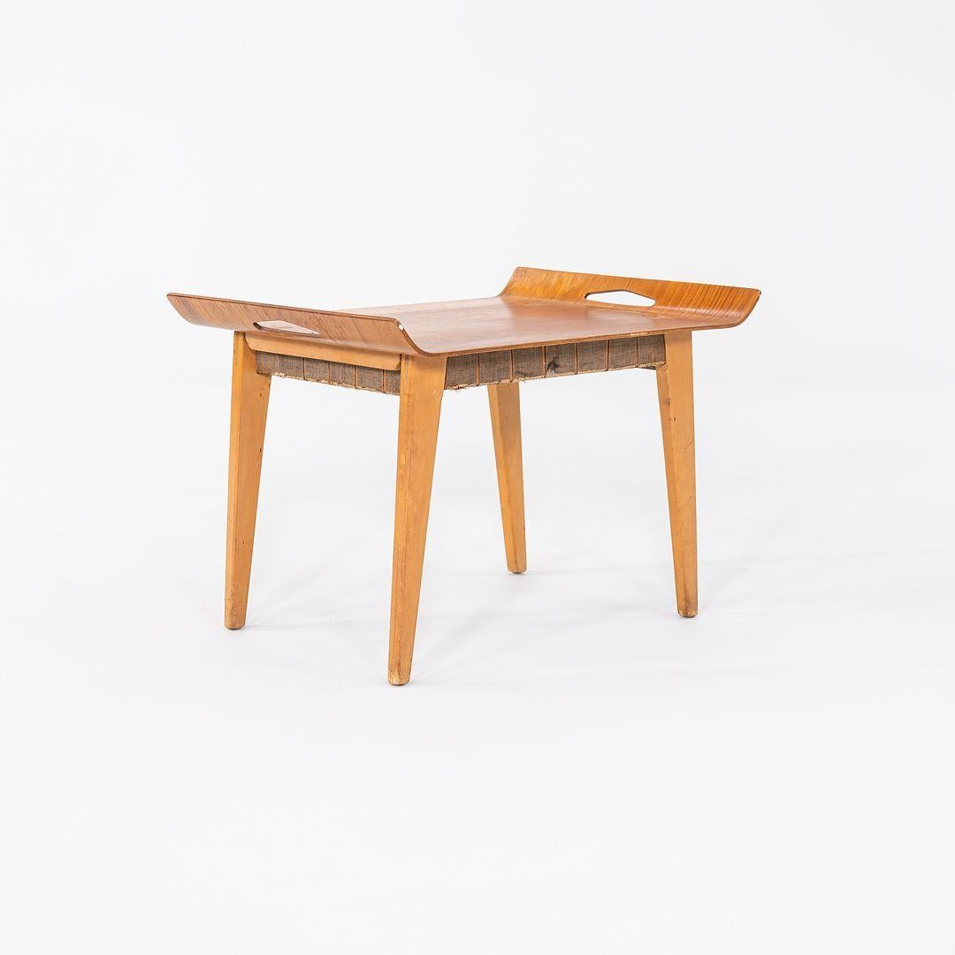 Modern C. 1947 Abel Sorensen for Knoll Stool / Tray / Side Table with Webbing For Sale