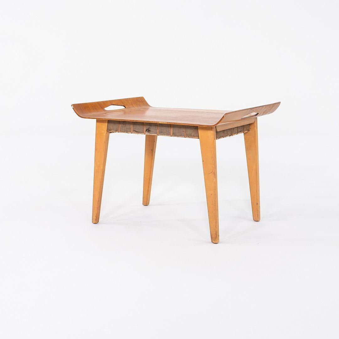 American C. 1947 Abel Sorensen for Knoll Stool / Tray / Side Table with Webbing For Sale