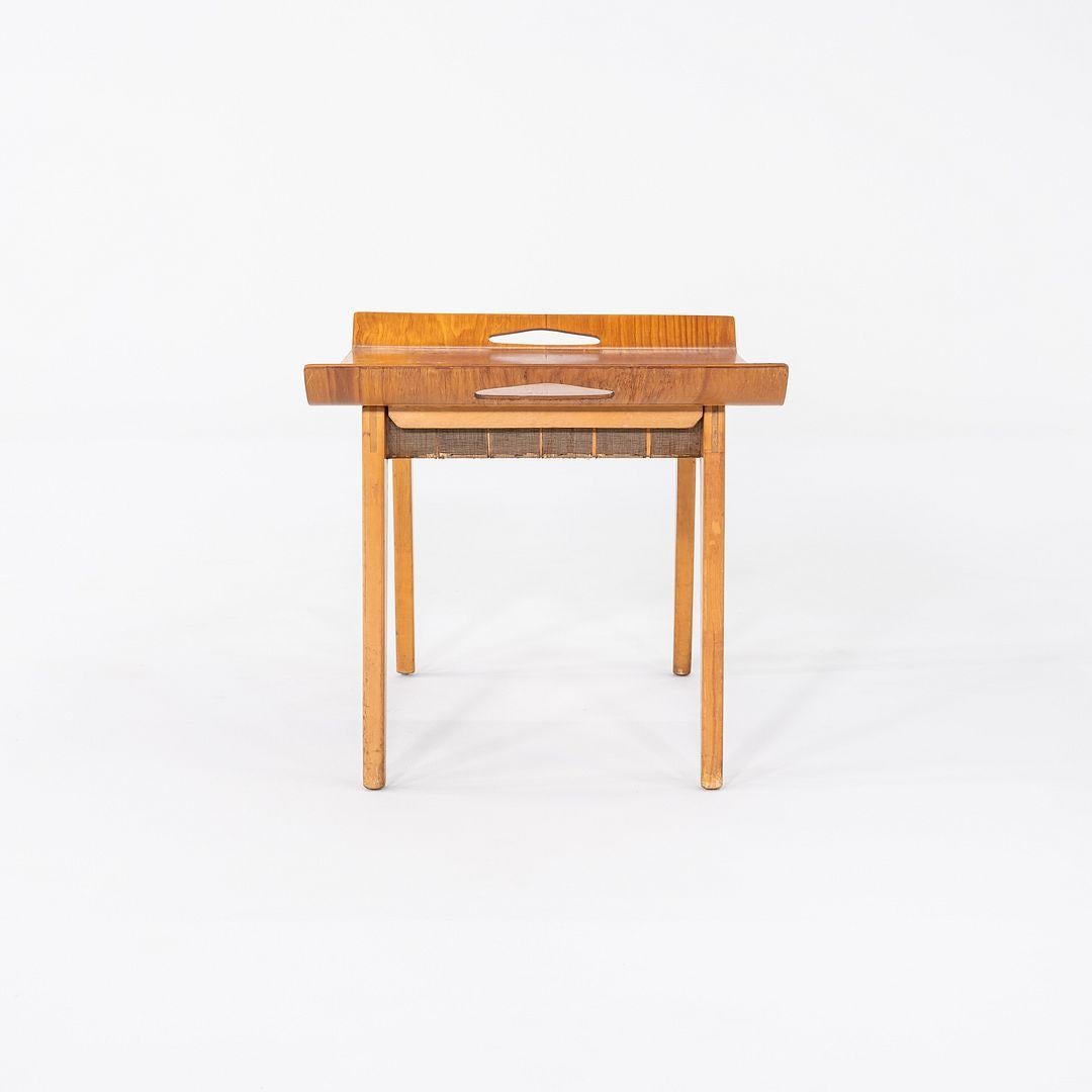 C. 1947 Abel Sorensen for Knoll Stool / Tray / Side Table with Webbing In Good Condition For Sale In Philadelphia, PA