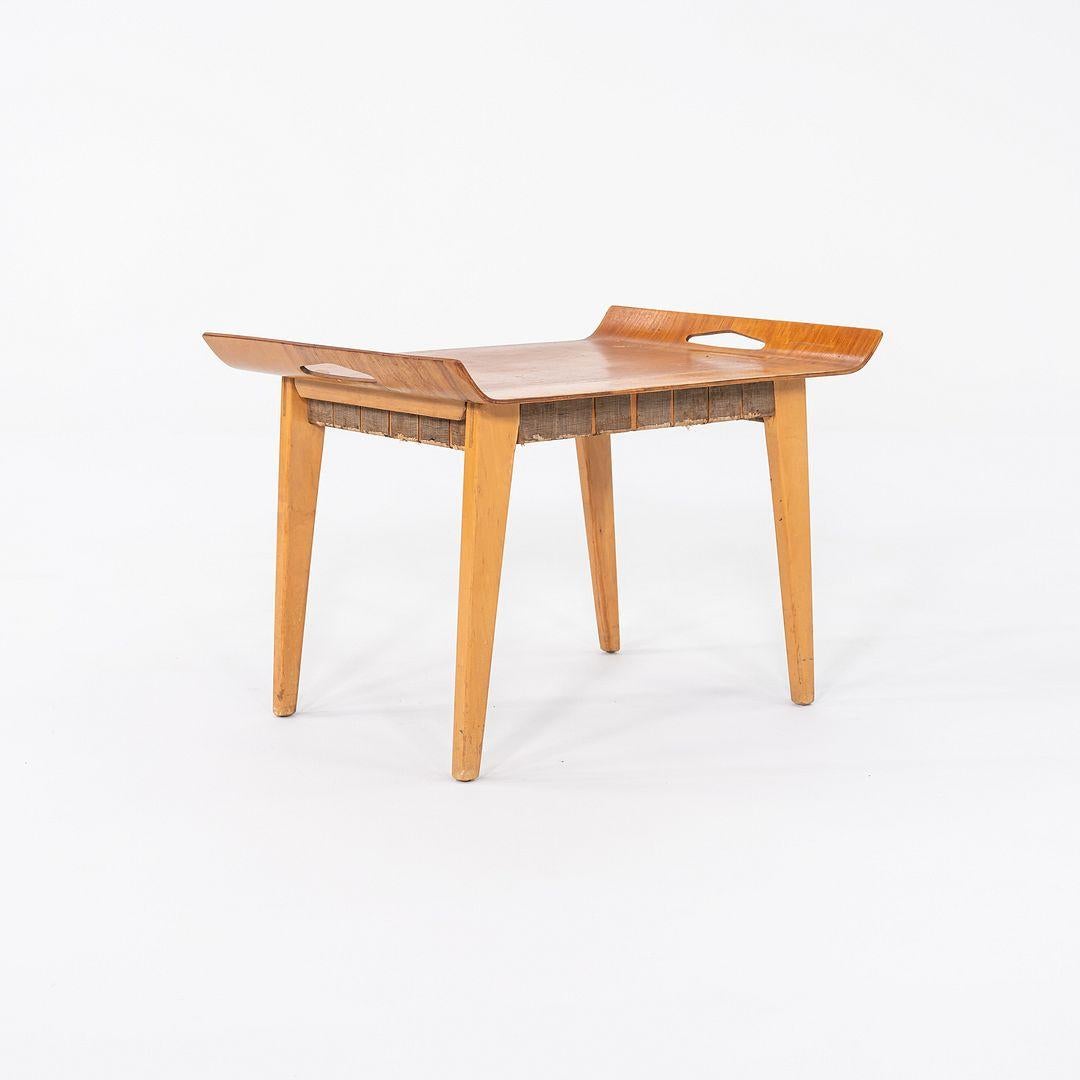 C. 1947 Abel Sorensen for Knoll Stool / Tray / Side Table with Webbing For Sale 1