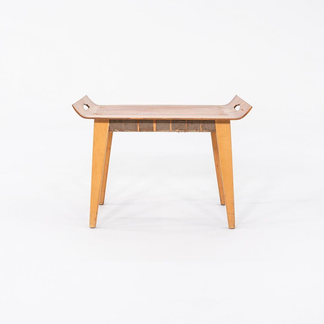 C. 1947 Abel Sorensen for Knoll Stool / Tray / Side Table with Webbing For Sale 2