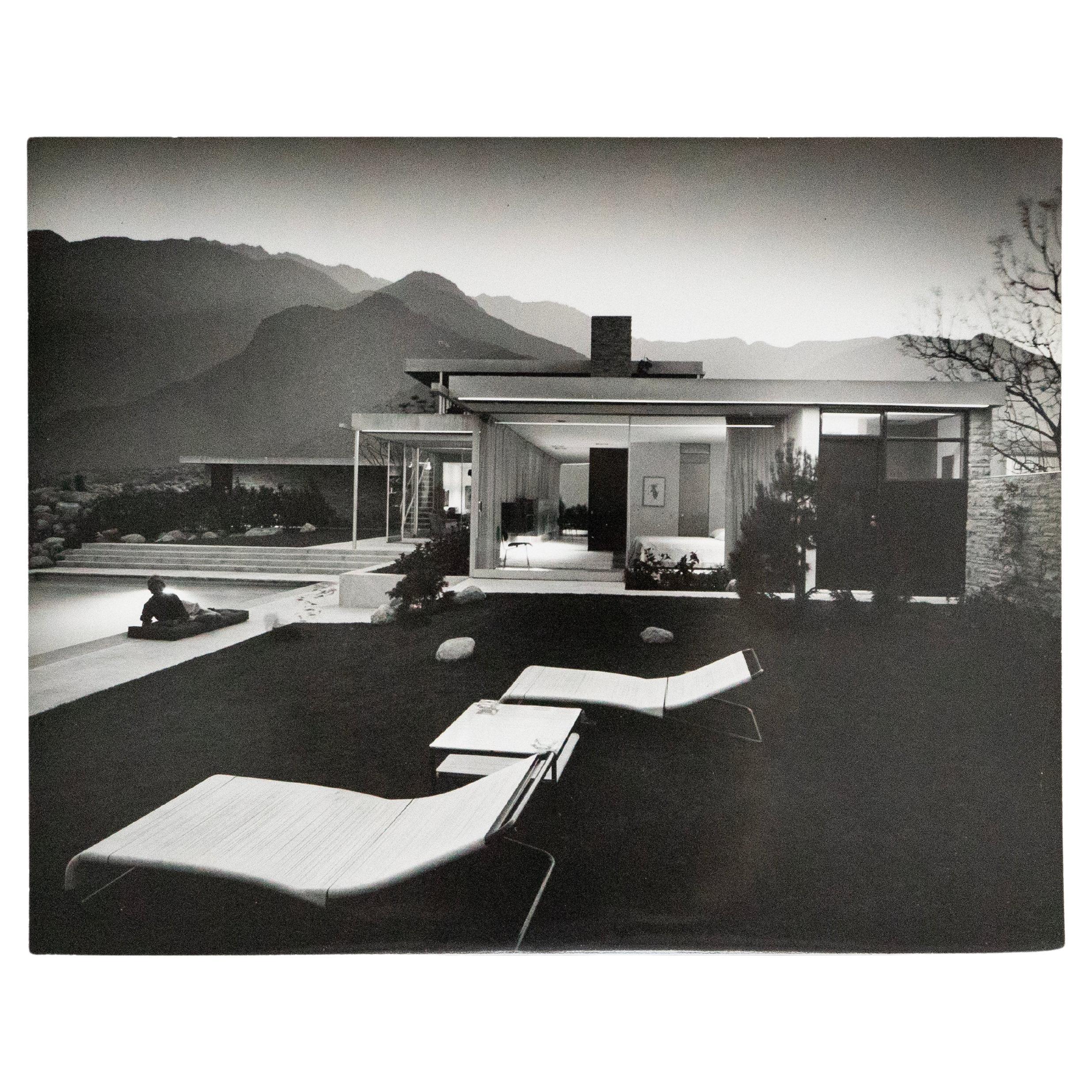 C. 1947 Photographie de Julius Shulman de la maison Kaufmann par Richard Neutra 8x10 in