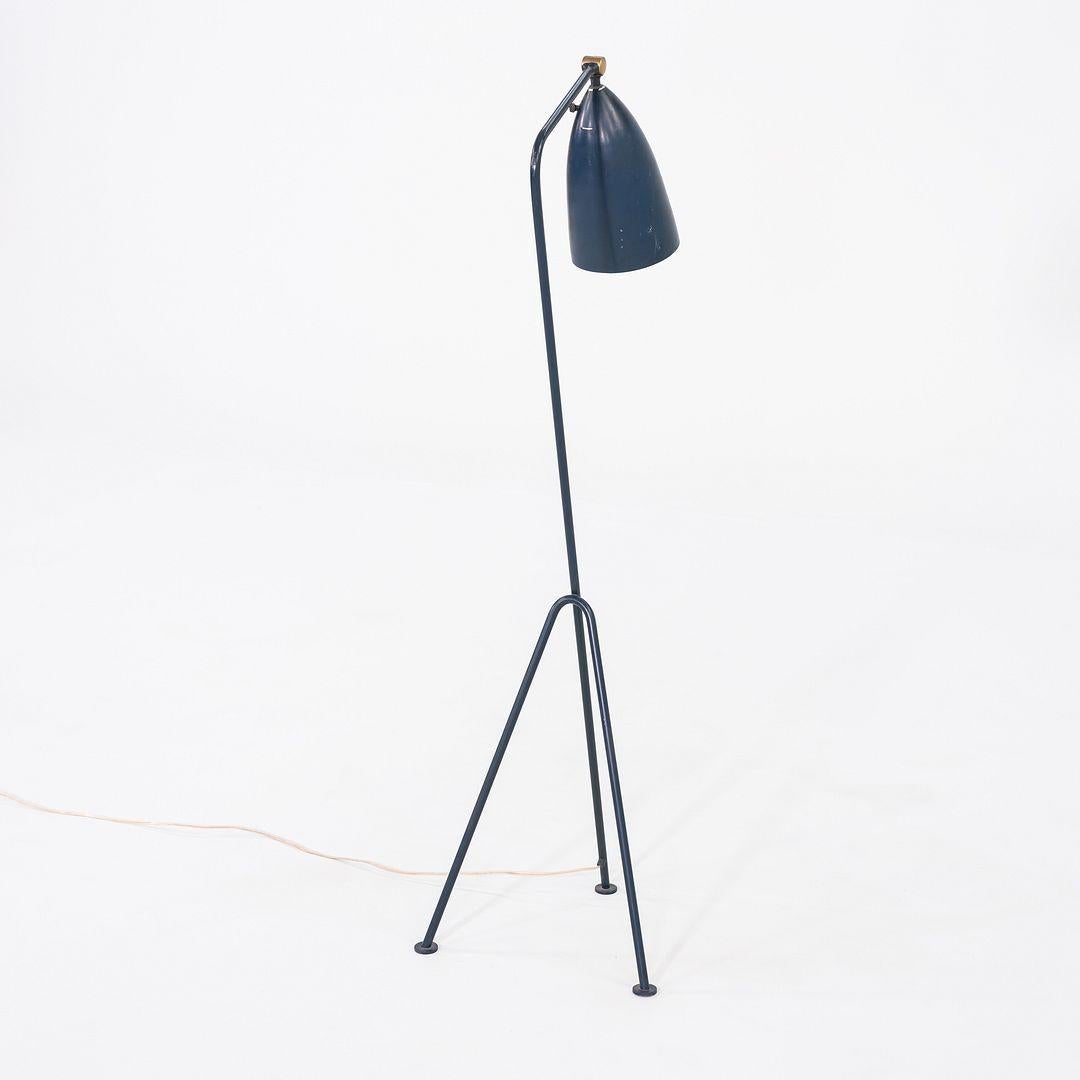 Swedish C. 1948 Greta Magnusson Grossman for Bergborn G-33 Grasshopper Floor Lamp Blue For Sale